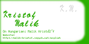 kristof malik business card